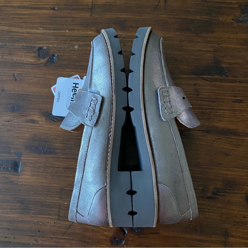 Aetrex Womens Collette Loafer Shoe - Brushed Silver NWT Size EU 38 US 7.5-8 - Picture 6 of 11